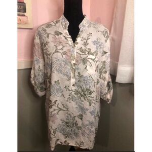 NWT Angela Mara Italian floral print blouse size large​​